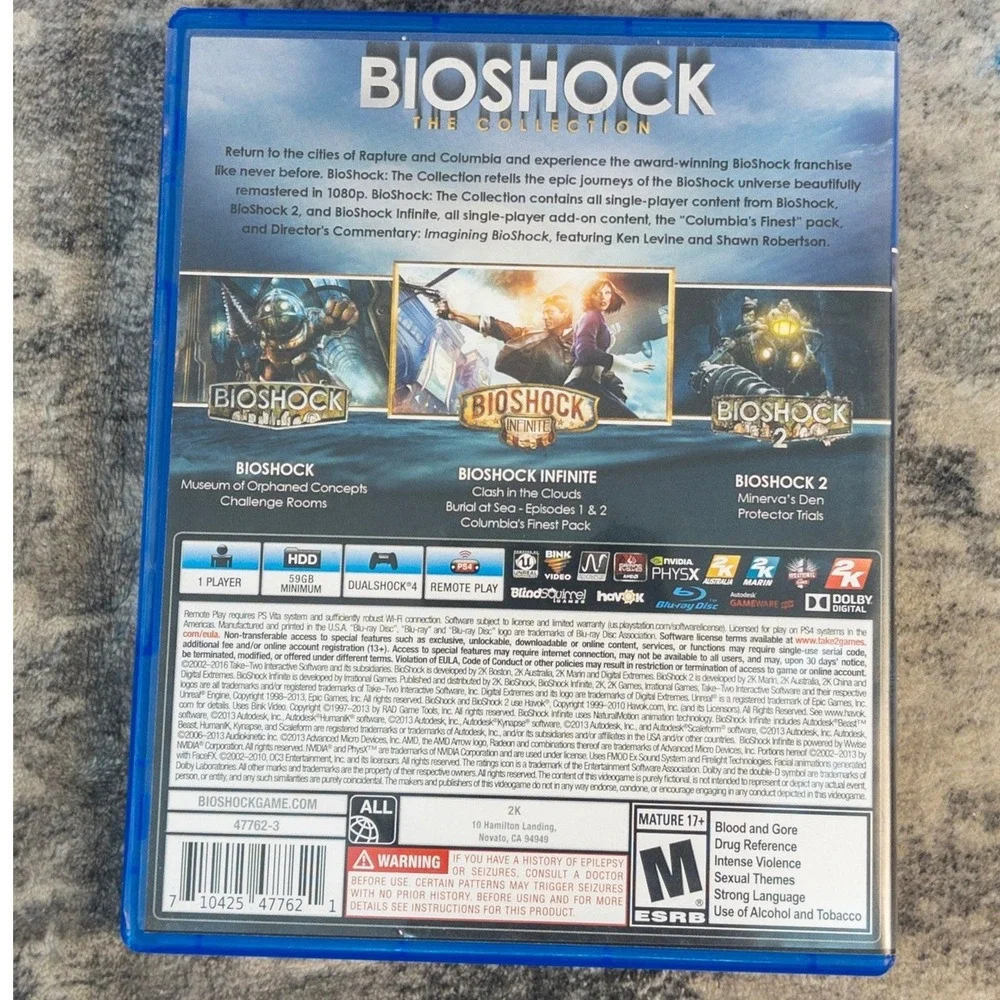 BioShock The Collection PS4 PlayStation 4 2K Games Remastered Trilogy